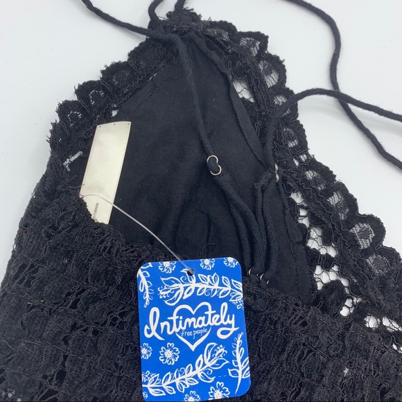 Free People Celine Lace Bralette Size XS Black Velvet - Picture 7 of 9